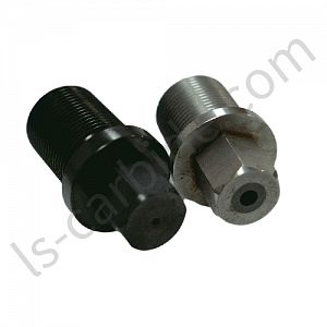 Impact-resistant tungsten carbide nozzle